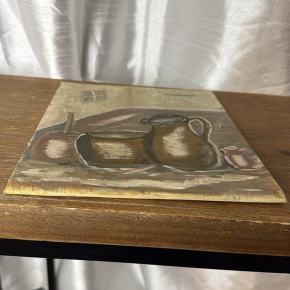 Still Life Vintage 8 x 10 Signed Canvas Oil Painting 1963 M. Grumbacher INC - Picture 4 of 13